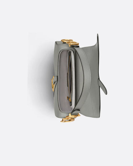Saddle Bag with Strap Latte Grained Calfskin