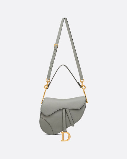 Saddle Bag with Strap Latte Grained Calfskin