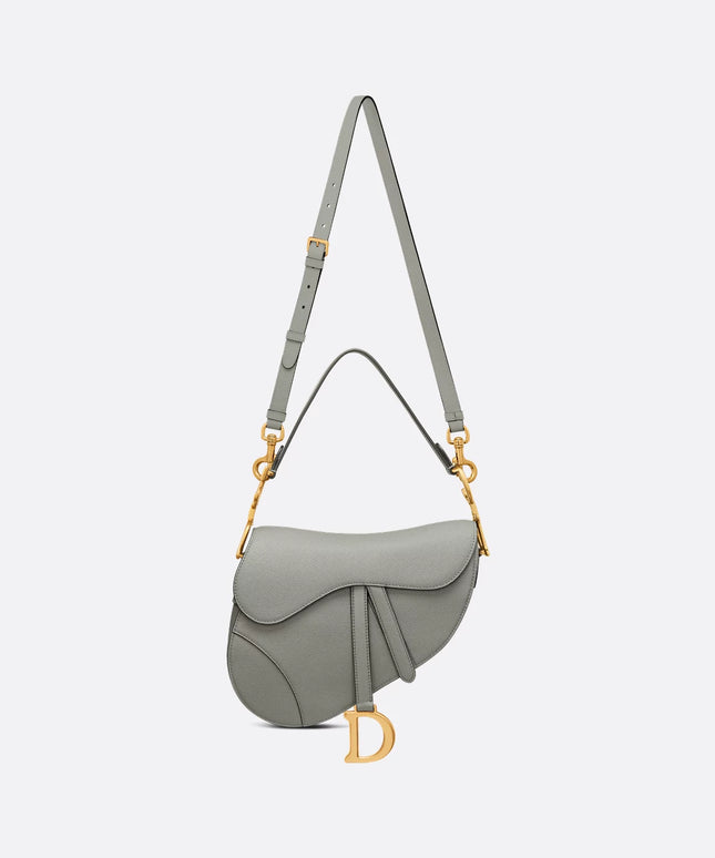Saddle Bag with Strap Latte Grained Calfskin