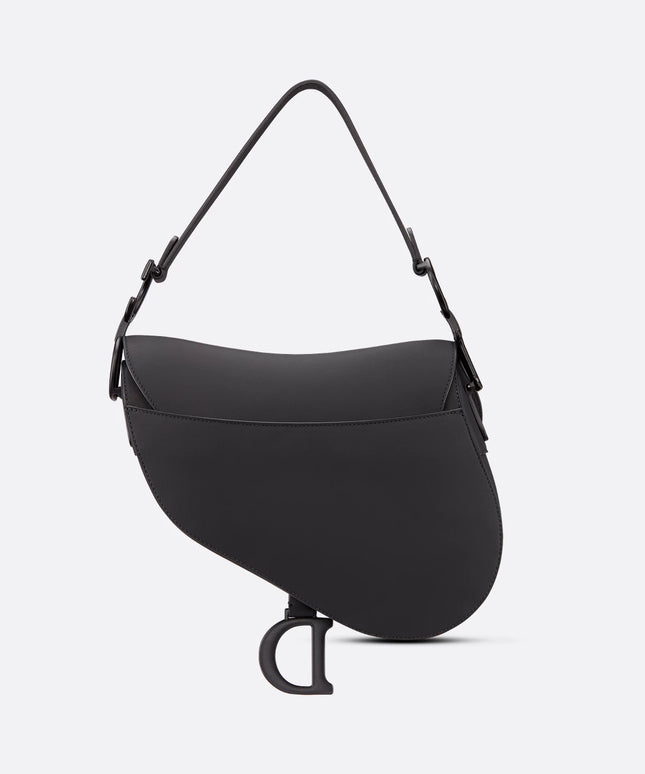 Saddle Bag with Strap Black Ultramatte Calfskin