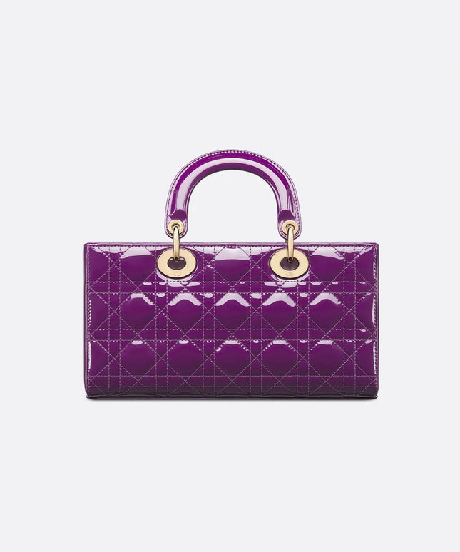 Medium Lady D-Joy Bag Royal Purple Patent Cannage Calfskin