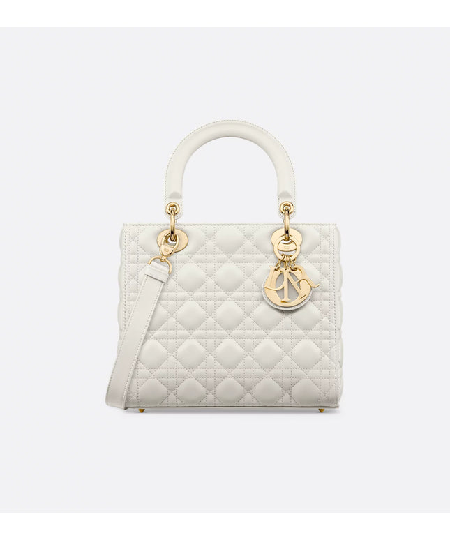 Medium Lady Dior Bag Latte Cannage Lambskin