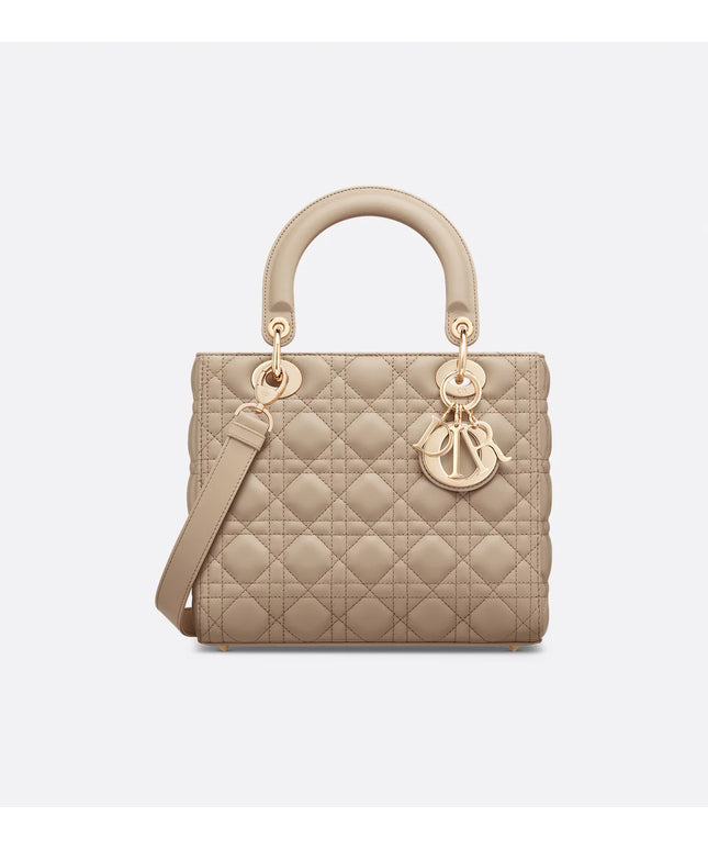 Medium Lady Dior Bag Sand-Colored Cannage Lambskin