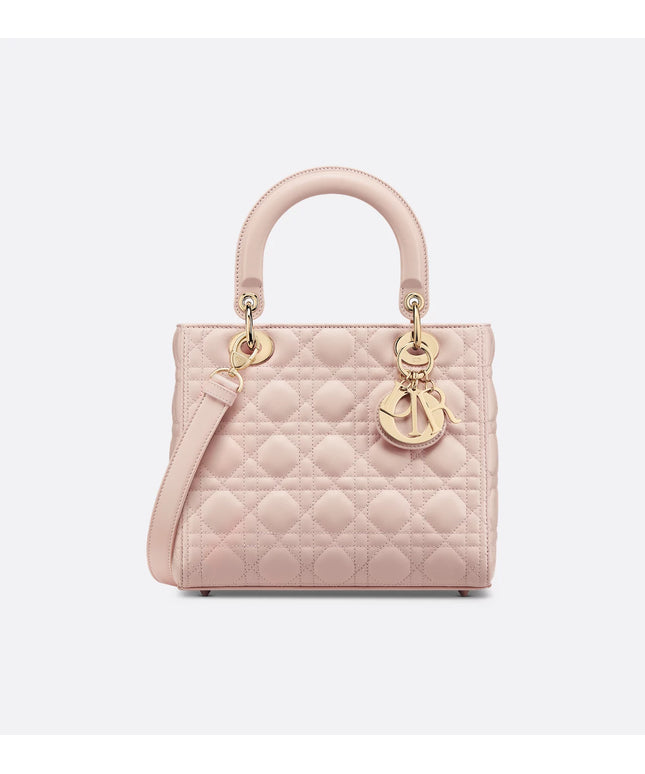 Medium Lady Dior Bag Powder Pink Cannage Lambskin