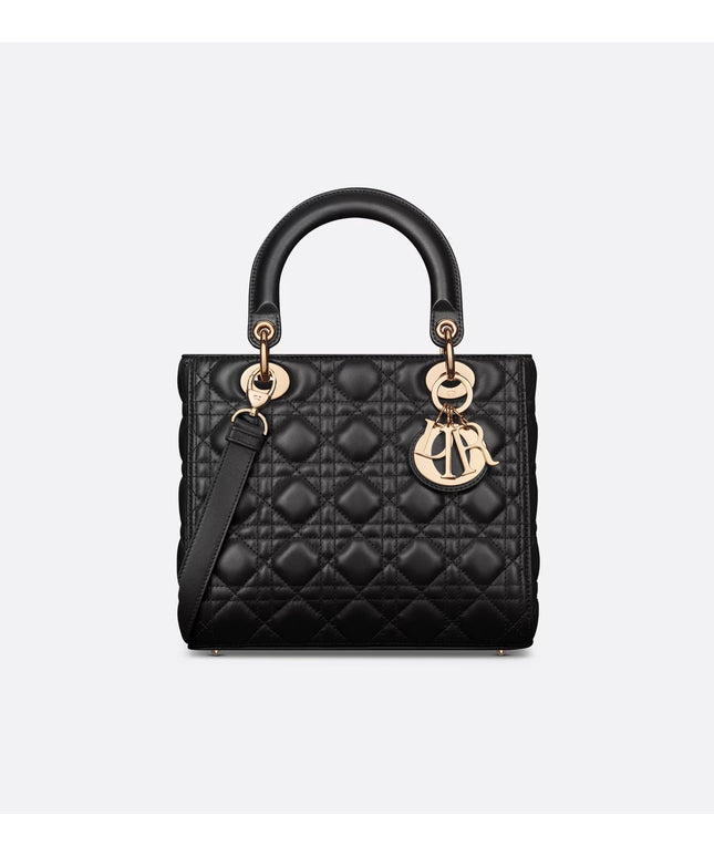 Medium Lady Dior Bag Black Cannage Lambskin