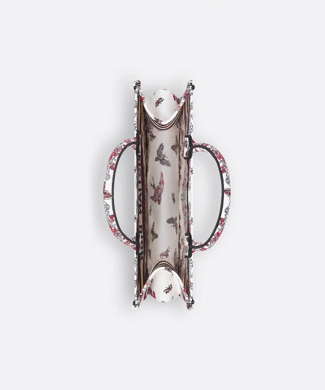 Dioramour Medium Dior Book Tote Latte Embroidery with Multicolor Cœur des Curiosités Motif (36 x 27.5 x 16.5 cm)
