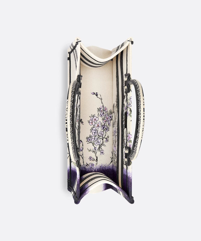 Medium Dior Book Tote Multicolor Dior Pivoine Embroidery