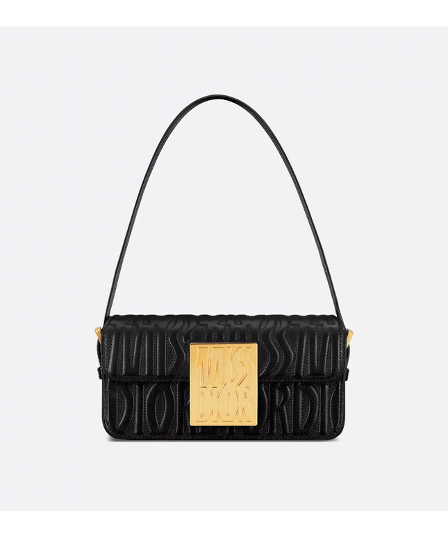 Miss Dior Flap Bag Black Quilted Miss Dior Allover Calfskin
