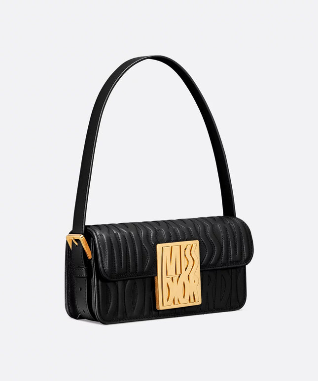 Miss Dior Flap Bag Black Quilted Miss Dior Allover Calfskin