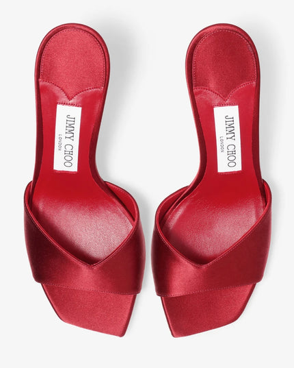 Skye 70 Ruby Red Satin Sandals