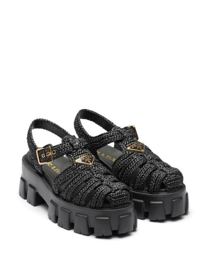 Prada
caged flatform raffia sandals