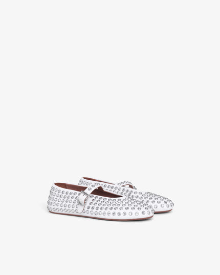 strass lambskin ballet flats