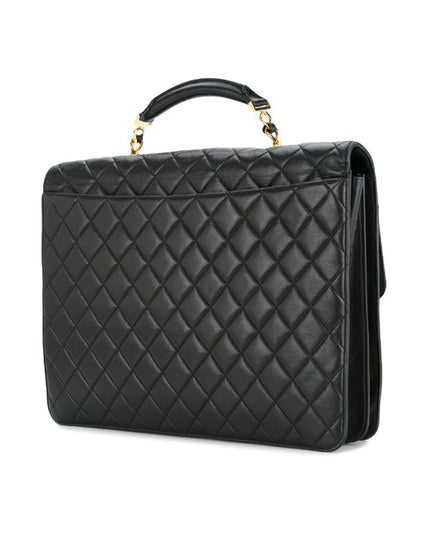 Chanel quilted briefcase business handbag