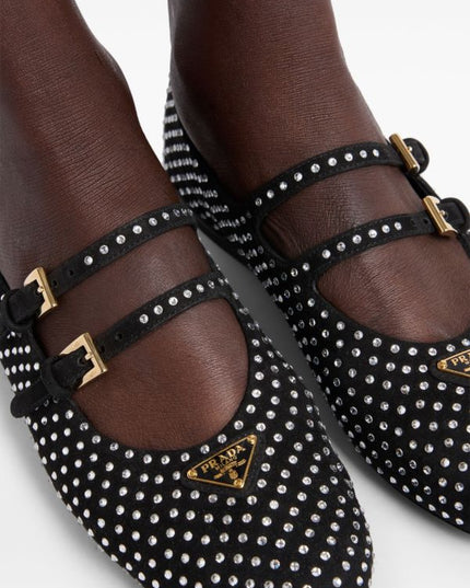 Prada
crystal-embellished ballerina shoes