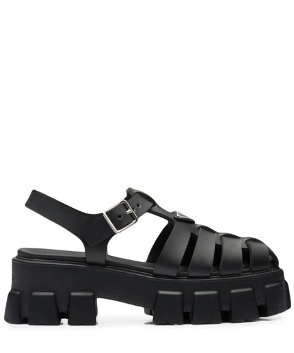 Prada
70mm Monolith caged rubber sandals