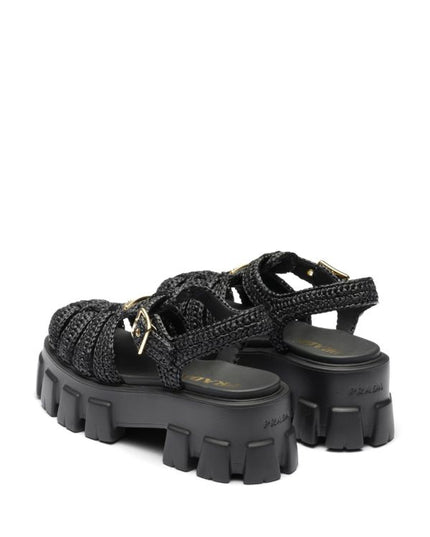 Prada
caged flatform raffia sandals