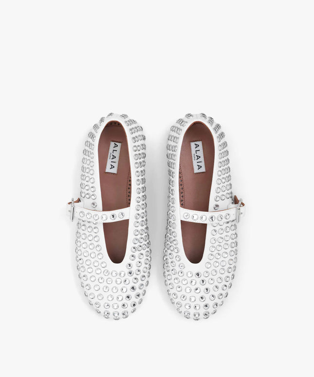 strass lambskin ballet flats