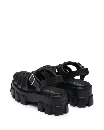 Prada
70mm Monolith caged rubber sandals