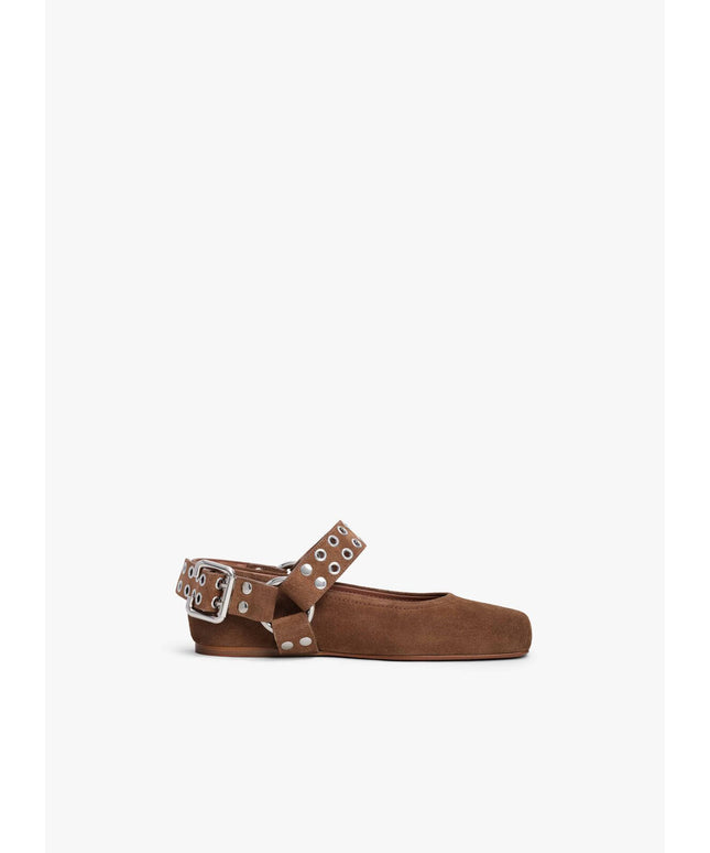 BIKER BALLET FLATS IN SUEDE