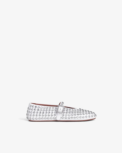 strass lambskin ballet flats