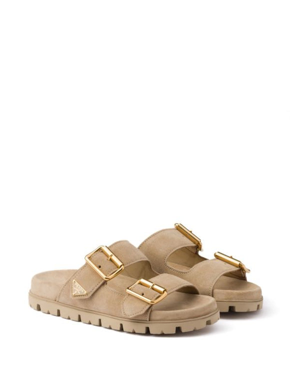 Prada
triangle-logo suede slides