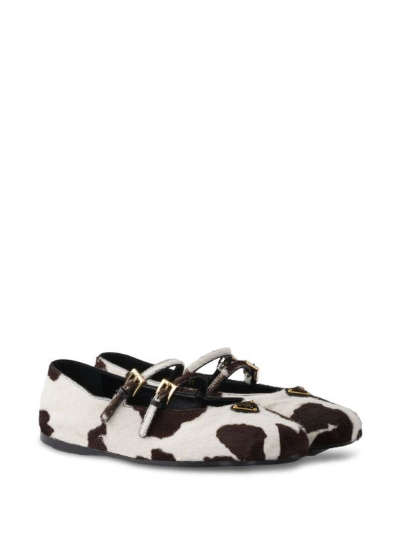 Prada triangle-logo animal-print sandals