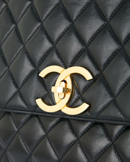 Chanel quilted briefcase business handbag