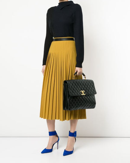 Chanel quilted briefcase business handbag
