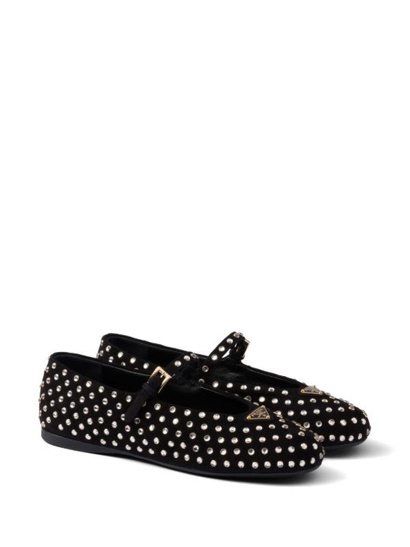 Prada
crystal-embellished ballerina shoes