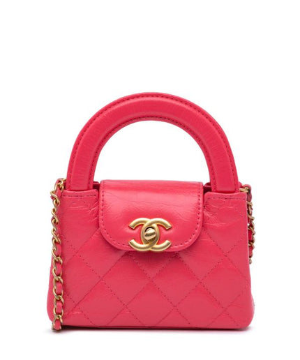 Chanel Mini Nano Aged Calfskin Kelly Shopper Bag