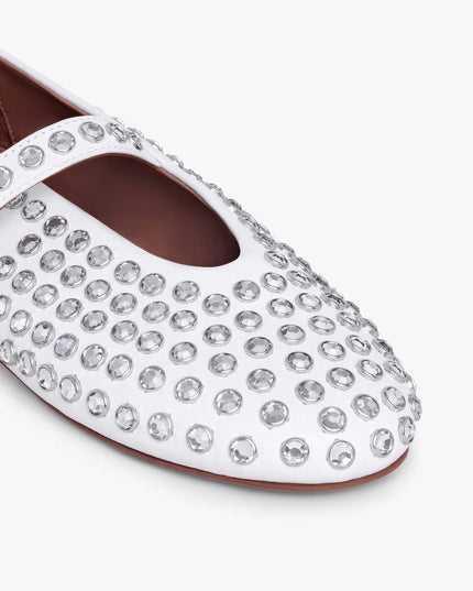 strass lambskin ballet flats