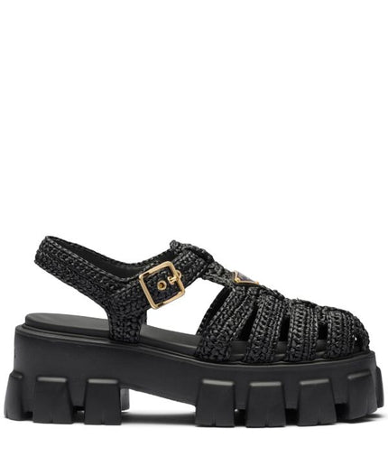 Prada
caged flatform raffia sandals