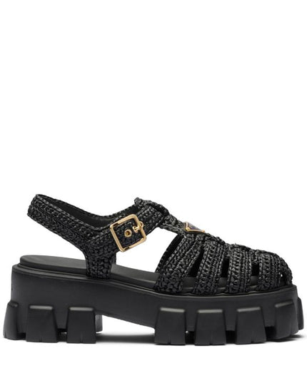 Prada
caged flatform raffia sandals