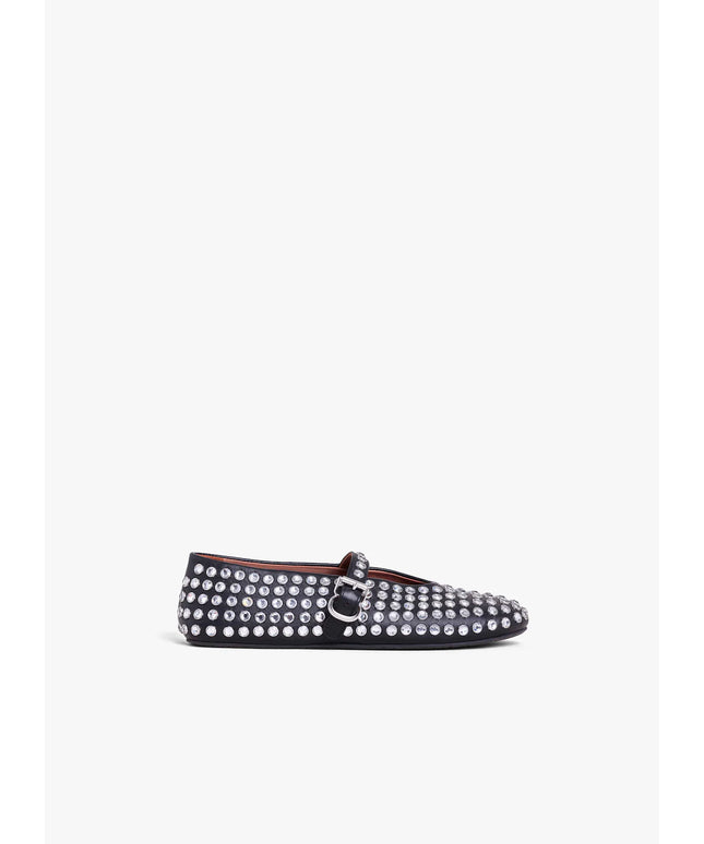 strass lambskin ballet flats